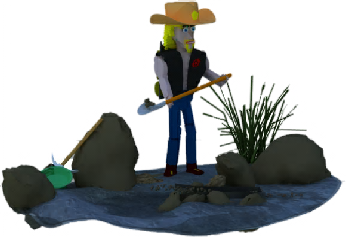 Virtual Gold Sluice Scene